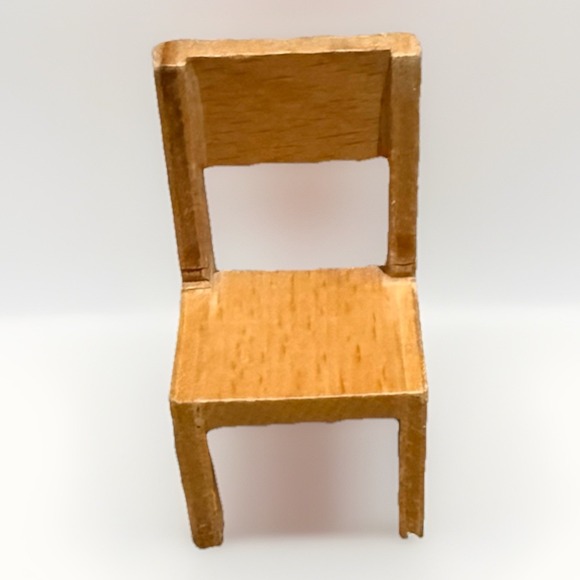 Handmade Other - Handcrafted Miniature Wooden Chair Natural Grain Rustic Dollhouse Furniture